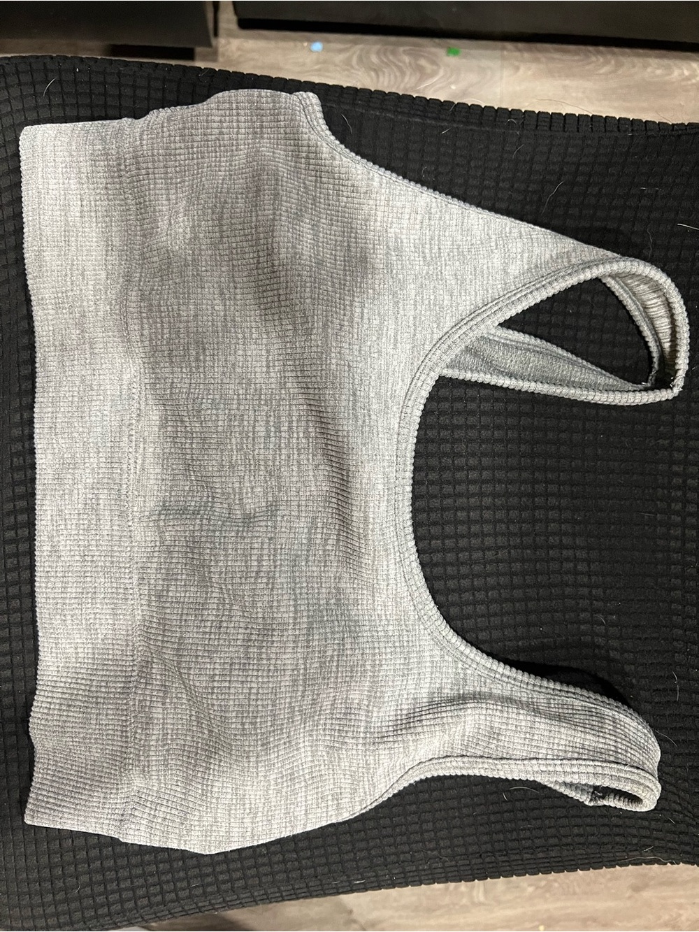 No Boundaries Gray Ribbed Sports Bra